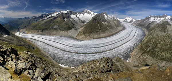 Glaciar Aletsch - Alpes suizos — Foto de Stock