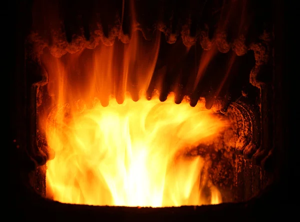 Fire in furnace. — Stock Photo, Image