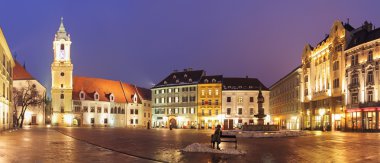 Bratislava Main Square at night - Slovakia clipart