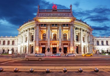 Tiyatrosu burgtheater, Viyana, Avusturya, gece