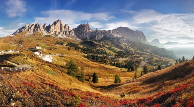 İtalya dağ panorama Alpler dolomites - passo gardena