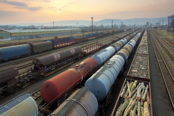 Freight Station with trains — Stock Photo, Image