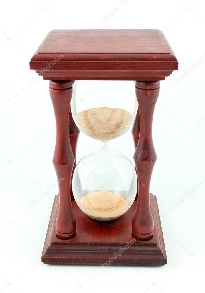 Hourglass, sandglass, sand timer, sand clock isolated on the whi