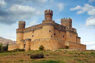 Manzanares el Real Castle (Spain), build in the 15th. century clipart