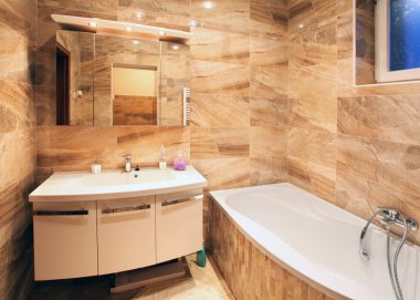modern ev banyo iç