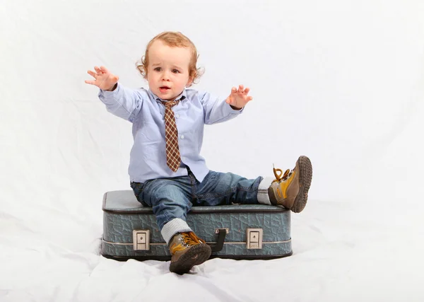 Niño como jefe gerente - hombre de negocios — Foto de Stock