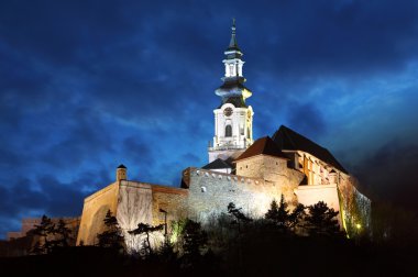 Slovakia - Nitra Castle at night clipart