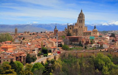 The ancient city of Segovia from Alcazar. clipart
