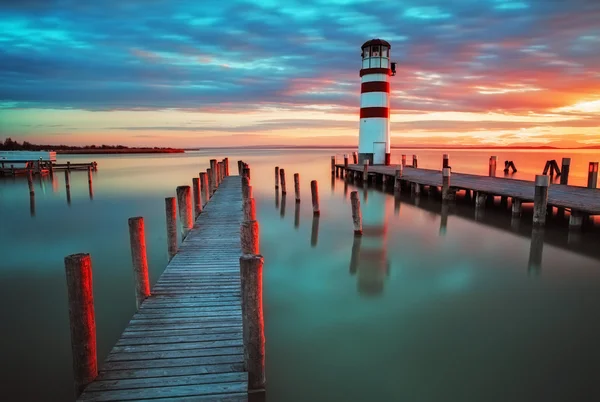 Lighthouse at Lake Neusiedl - Austria — Stock Photo, Image