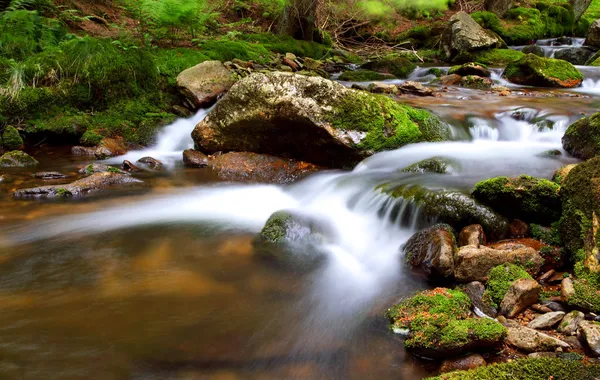 Waterfall In national park Krkonose - Czech - Cernohorsky waterf — Stock Photo, Image