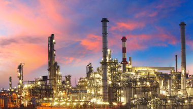 Petrol ve gaz endüstrisi - twilight rafinerisinde - fabrika - petroche