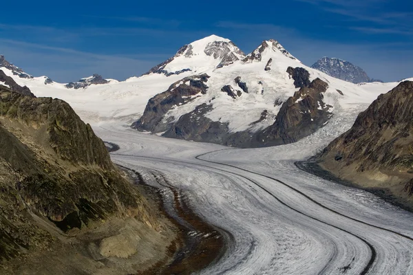 Aletsch gleccser - felső — Stock Fotó