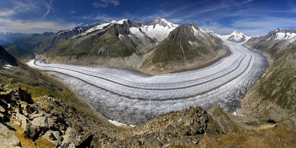 Aletsch gleccser - svájci Alpokban — Stock Fotó