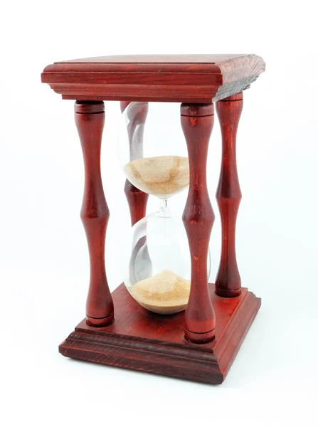 Zandloper, sandglass, zand timer, zand klok geïsoleerd op de whi — Stockfoto
