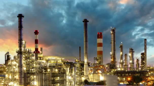 Industria petrolera - refinería, lapso de tiempo — Vídeos de Stock