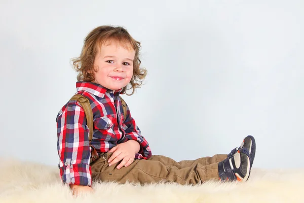 Little boy in rural clothes — Stock Photo, Image