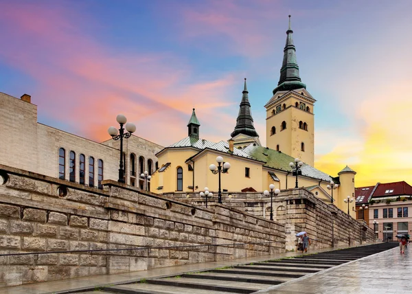 Zilina sokak - trinity Katedrali, Slovakya — Stok fotoğraf