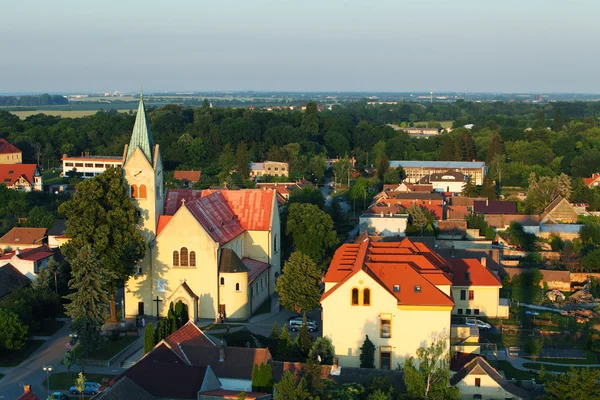 Aerial view of village Cifer — Stock Photo, Image