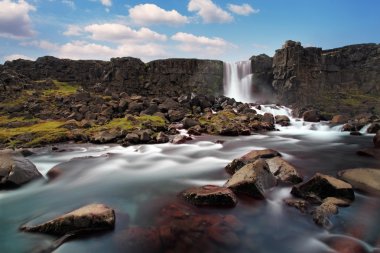 oxararfoss şelale içinde thingvellir, İzlanda