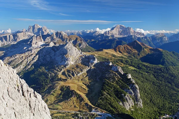 山の夕日のパノラマ風景 - イタリア アルプス - ドロミテ — ストック写真