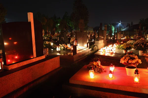 Cemetery at night — Stock Photo, Image