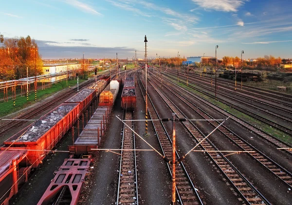 Estación de carga del tren - Transporte de carga — Foto de Stock