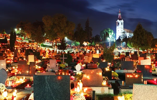 Cemetery at night