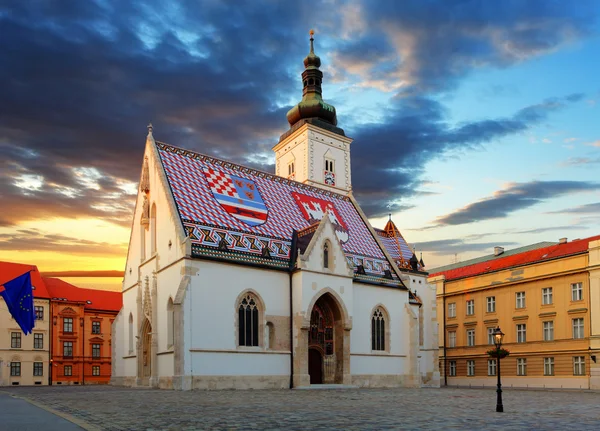 Zágráb-templom - Szent Márk — Stock Fotó