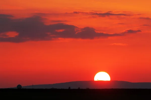 Coucher de soleil rouge — Photo