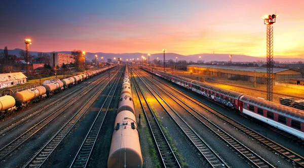 Stazione ferroviaria per treni merci merci — Foto Stock