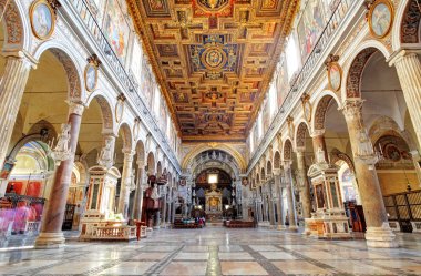 ROME, MARCH - 21: Interior of church Santa Maria Aracoeli. March clipart