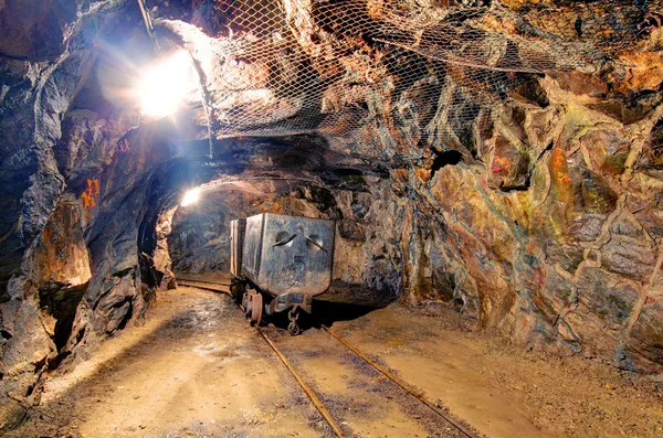 Railroad mine tunnel — Stock Photo, Image