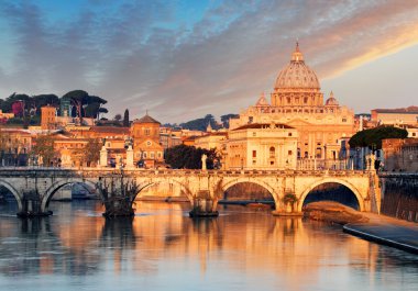 tiber Nehri'nin, ponte sant angelo ve st. peter's basilica