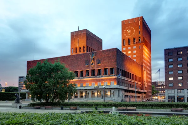 挪威奥斯陆市政厅 — 图库照片