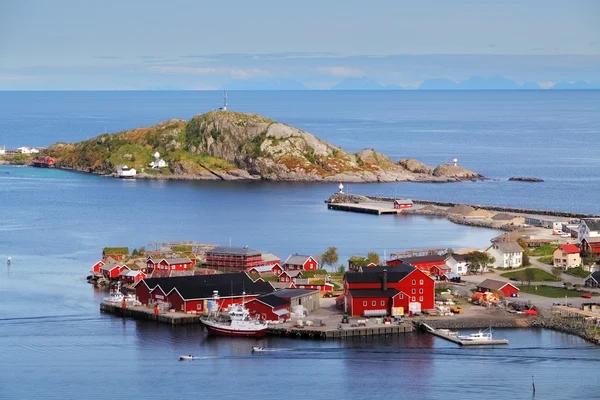 Villaggio in norway con casa, Lofoten, Reine — Foto Stock