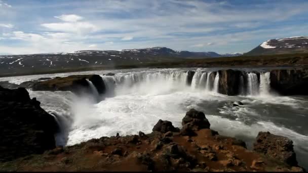 Islândia cachoeira - Godafoss — Vídeo de Stock