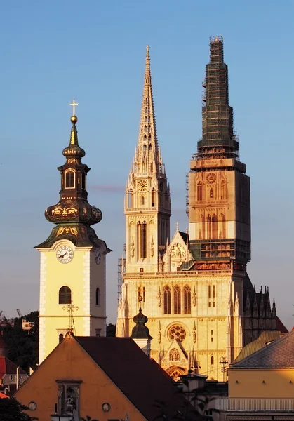 Zagreb, catedral na Croácia — Fotografia de Stock