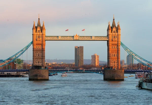 Γέφυρα Tower Λονδίνο Ηλιοβασίλεμα — Φωτογραφία Αρχείου