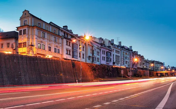 Bratislava Oude Stad Straat Nachts Slowakije — Stockfoto