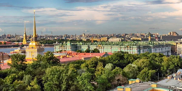 Gamla Stan Petersburg Skyline Från Översta Bilden Vid Solnedgången Ryssland — Stockfoto