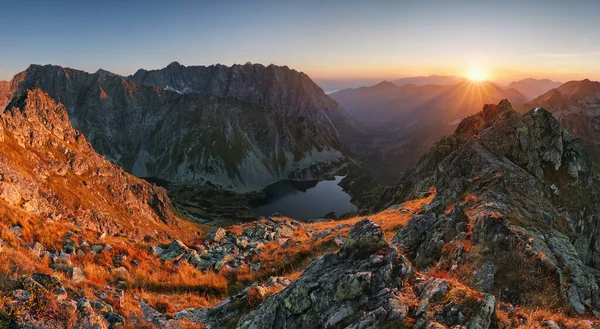 Panorama Montagne Coucher Soleil Tatras — Photo