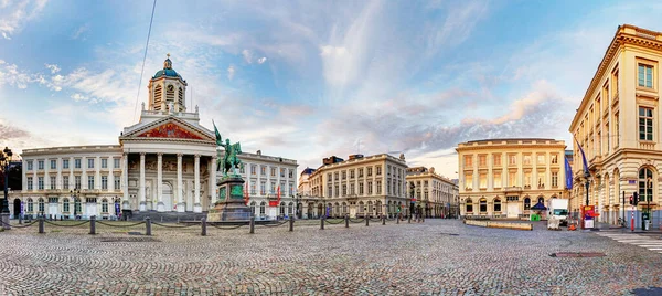 Brussel Koninklijk Plein Panoramisch Uitzicht België — Stockfoto