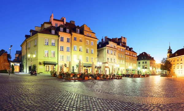 Varsovia Castillo Real Casco Antiguo Atardecer Polonia — Foto de Stock