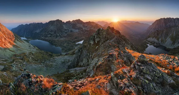 Polen Tatra Van Piek Szpiglasowy Mooi Berglandschap Europa Bij Zonsopgang — Stockfoto