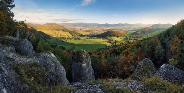 Sulov Rochas Eslováquia Com Outono Cor Floresta Montanha Paisagem Agradável — Fotografia de Stock