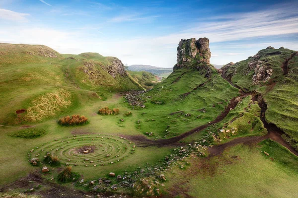 Fairy Glen Skye Island Szkocja Krajobraz Letnie Kolory — Zdjęcie stockowe
