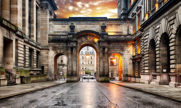 John Street Glasgow Daki Old Gates Şehir Meclisi George Square — Stok fotoğraf