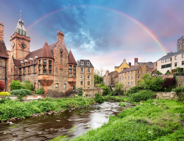 Rainbow Dean Village Edinburgh Scotland — Stockfoto