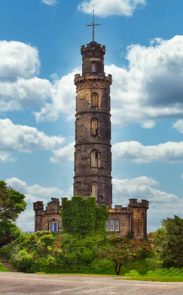 Edinburgh Nelson Monument Calton Hill Scotland — Stockfoto