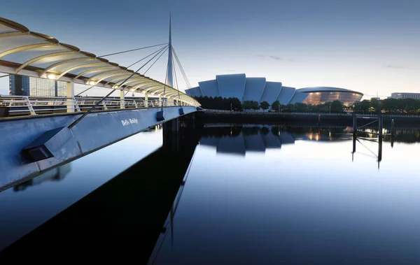 Bell Bridge Scottish Exhibition Centre Blue Hour Glasgow — Photo